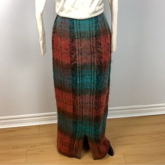 ANDREW STEWART TARTAN VINTAGE MAXI WOOL MOHAIR SKIRT - Picture 7 of 10